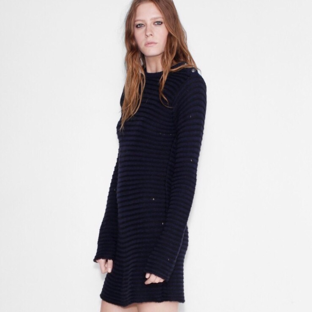 ๐ธ๐ Zadig & Voltaire แฆ Jada Robe Dress แฆ Navy - Picture 3 of 8